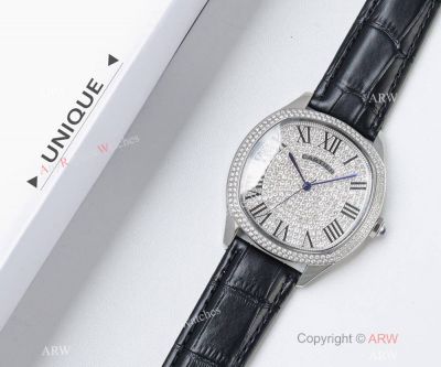 Replica Swiss Grade Cartier Drive De Watch SS Diamond 40MM